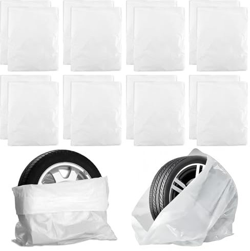 Sporgo Lot de 12 sacs à pneus de voiture étanches pour pneus jusqu'à 22 pouces, housse de protection pour pneus jusqu'à 22 pouces, housse de protection pour pneus anti-poussière (12)