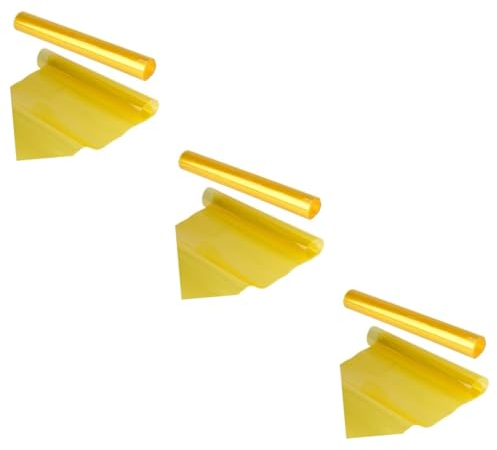 TOKIDNY 3stücke Gelbe wasserdichte Autofolie Für Scheinwerfer Und Nebelscheinwerfer Selbstklebende Dreilagige Farbwechsel- Für Fahrzeuglampen