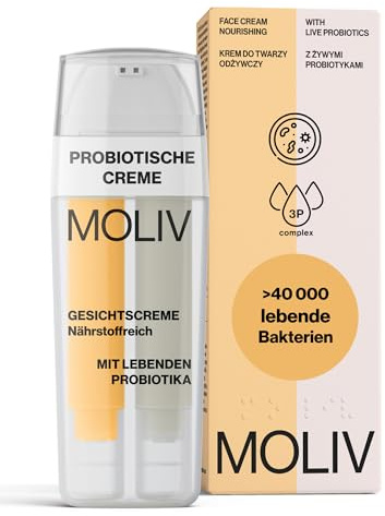 MOLIV Regenerierende Gesichtscreme, Feuchtigkeitsspendende Gesichtscreme, Nährende Creme, Anti-Aging mit lebenden Probiotika (Nährend)
