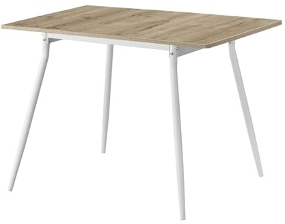 B&D home Esstisch Jonte, ausziehbar 80-120 x 80 cm, 4 Personen Küchentisch Holztisch mit Metallgestell für Esszimmer, Küche, skandinavisch Design, Sandeiche Optik, 11219-80-FW-EISA