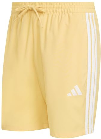adidas Men's Essential Three Stripes Chelsea Base Short, Semi Ice Tangerine/White, XL
