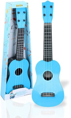 Envenzo Guitar Ukulele for Kid's Mini Guitars Educational Musical Instrument Toy Gift for Children Indoor Outdoor Play (Blue)