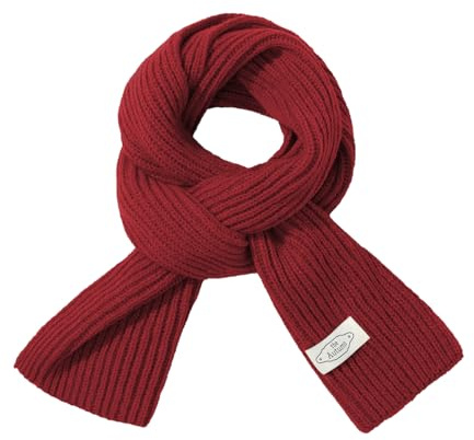 Muwodkdn Schal Damen Herren Strickschal Winterschal Klassischer Gestrickter Loop Unisex 160x20cm Winter Warm Strick Schal Rot