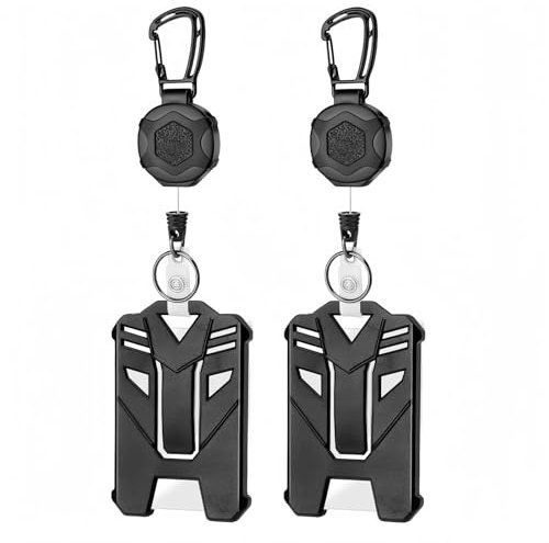 Retractable Keychain & ID Badge Holders, 2 Sets