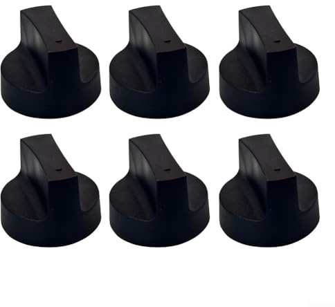5 Pieces Gas Stove Knobs 50 mm for Cooking Control Accessories Suitable for BBQ and Gas Stoves (Black)