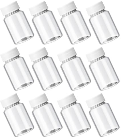 MAJORMENCH Lot de 12 Flacons de Voyage Transparents 50 ML en Plastique avec Bouchons Hermétiques Bouteilles Rechargeables pour Cosmétiques et Liquides Petits Contenants Portables pour
