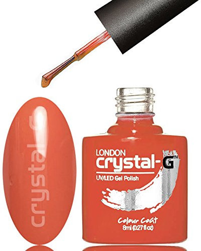 Crystal-G London - S21 Burnt Orange - Deep Fiery Burnt Orange Shade - UV LED Soak Off Gel Nail Polish Varnish - Classic Plus Range - 8ml - ***REQUIRE UV/LED LAMP TO CURE DRY GEL POLISH***