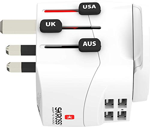 SKROSS Länderstecker Pro Light USB World (4xA) White