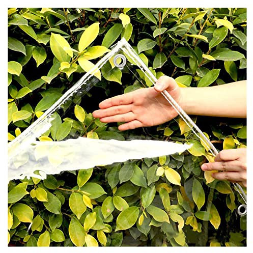 ZXCASDF Transparent PVC Tarpaulin,Transparent Tarp Waterproof,Tarps Heavy Duty, with Metal Grommets,For balconies, greenhouses, wooden tarpaulins,dust-proof,Windproof,Anti-tear,1x6m/3.2x19.6ft