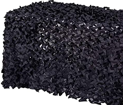 KGUDYS Camping Camou net, Military Camouflage Netting, Reinforced camo net, Sunscreen net, for Camping, Party Decoration, Hunting, Fence 1.5x2m 3x6m 8x9m,Black-5x6m(16.4x19.7ft)