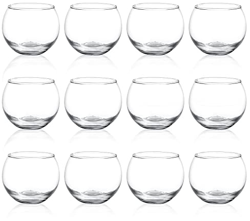 PINIWON 12pcs Clear Glass Tealight Candle Holder, Round Votive Candle Holders, Small Bowl Candle Holder Bulk for Wedding Table Centerpieces Home Decor
