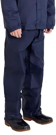 Mountain Warehouse Pakka Kids Waterproof Over Trousers - Taped Seams Rain Pants, Lightweight, Rip-Stop, Packaway Bag - for Spring Summer, Walking, Travelling Navy Kids Size 9-10 Years