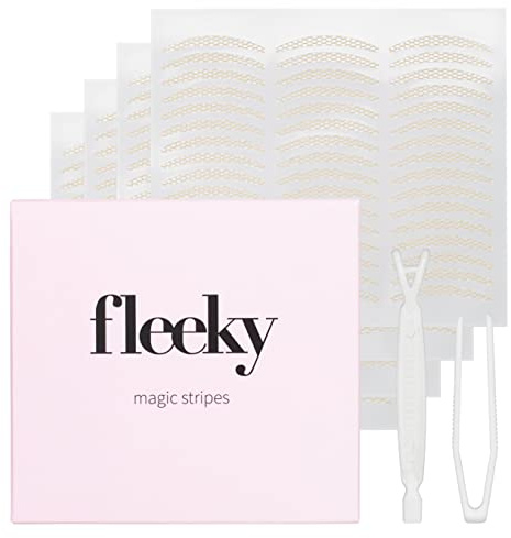 Fleeky Schlupflider Stripes Magic - osynliga ögonlocksremsor för att lyfta ögonlock helt utan operation, ögonlockstape, dubbelremsa för att dölja (S)