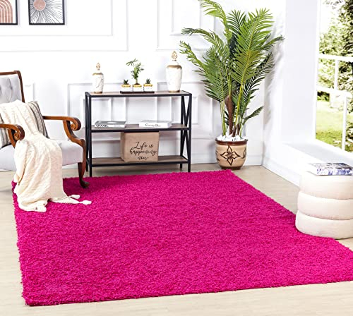 Surya Home Shaggy Berber Teppich - Flauschiger Teppich für Wohnzimmer, Esszimmer, Schlafzimmer, Langflor Hochflor Teppich flauschig - Teppich groß 200x290 cm, Wohnzimmerteppich in Rosa