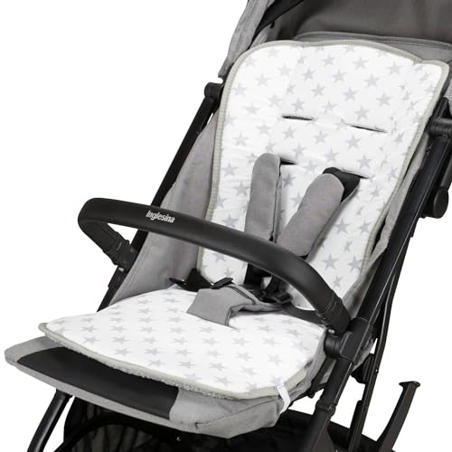 Babysanity® Morbido Riduttore Copri Passeggino Universale Materassino Neonato Soffice Imbottitura Rivestimento Spugna Di Cotone 100% Double Face - Made in Italy - (Grigio)