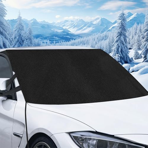 Couverture Pare Brise Voiture Hiver,Couverture de Neige pour Pare-Brise,antigel Gel Hiver Glace Couverture,Couverture Pare-Brise Voiture,Demi-Housse de Voiture Pare Brise