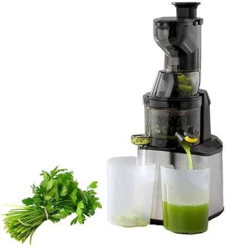 Spremiagrumi Frutta E Verdura Intera, Spremiagrumi Portatile per La Separazione della Sansa, Spremiagrumi Centrifugo, Spremiagrumi A Freddo con Scivolo di Alimentazione da 86 Mm