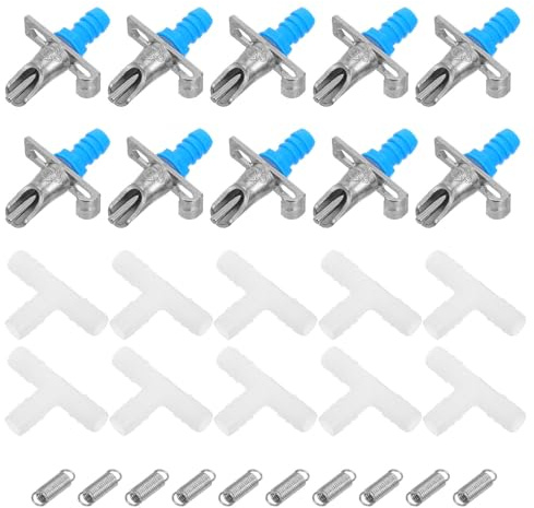 WOONEKY 10 Sets Metal Rabbit Drinking Spouts Splash-proof Easy to Install Watering Tools for Small Animals and Chinchillas