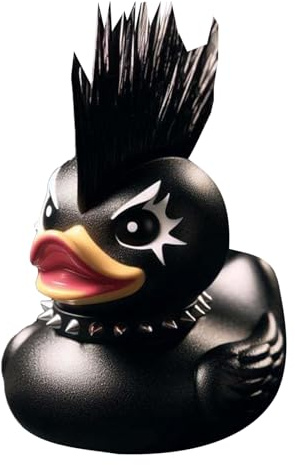 Genérico Pato de Goma Gótico Estatuilla - Pato Satánico de Resina para Decoración, Coleccionismo y Regalo | Estilo Punk y Steampunk | Ideal para Escritorio, Estantería o Fiestas de Halloween
