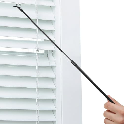 Cordless Blinds Draw Rod - 35.7-60cm/14.1-23.6in Blind Rod | Black Window Shade Pulls - Aluminum Alloy Window Curtain Opener Accessory, For Daily Multiple Uses