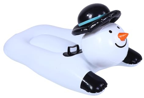Qqmora Inflatable Snowman Snow Tube with Comfortable Seat for Family Fun in Winter, Thick PVC Material, 42.1x23.6x21.7in
