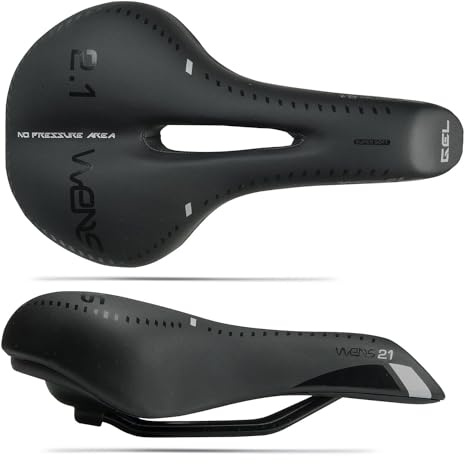 Sella bici trekking, City bike MTB MAN WENS 2.1 + GEL per bici da città (Black)