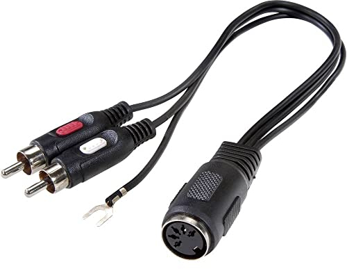 SPEAKA PROFESSIONAL SP-7869832 Cinch-RCA/Connexion DIN Audio Adaptateur Y [1x DIN Femelle 5 pôles - 2X Cinch-RCA mâle