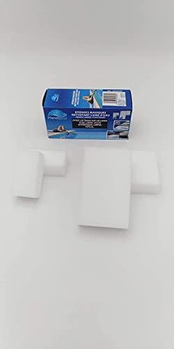 Planet Pool Éponges Magique Nettoyantes - Spécial Ligne d'eau Et Skimmer Piscine - Efface Taches et Marques - Boite de 4 éponges Non abrasives - Fonctionne Aussi pour Mobilier Jardin Auto Moto Jardin