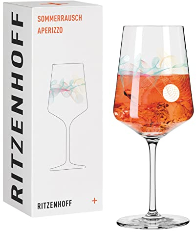 RITZENHOFF 2841014 Aperitifglas 500 ml - Serie Sommerrausch Nr. 14 mit farbenfrohem Spiralen - Made in Germany
