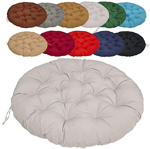 Coussin Fauteuil Papasan 160cm/62.99in, Rond Balançoire Coussin à Dossier, Épaissir Antidérapant Facile à Nettoyer, pour intérieur ou extérieur, Jardin, terrasse, Cuisine et Bureau - Gris Clair