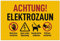 Vorsicht Elektrozaun Schild (20x13cm groß) - Achtung Strom und Füttern verboten für jeden Weidezaun - kein Betreten für Stromzaun - Warnzeichen nach VDE 0667, VDE 0131 und DIN EN 60335-2-76