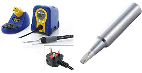 Hakko FX-888D Soldering Station, 70W, AC, 26V & T18-D24 Soldering Iron Tip Chisel 2.4mm x 14.5mm (2.4mm)
