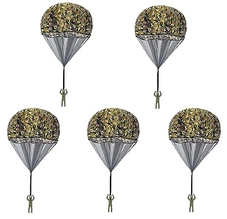 5 Packs Parachute Men Tangle Free Outdoor Flying Parachute Men Toys Hand Throwing Watching Landing Toy No Battery Flying Army Parachute Toys(Camo)