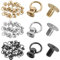 60 Stück O-ring Schraubnieten, Lederhandwerk Metall Rivet, 8mm Metallschrauben Niet mit Pull Ring, Rundkopfschrauben Zugringnieten Stud Nieten, für DIY Lederhandwerk Gepäckl Handtaschen Handyhüllen