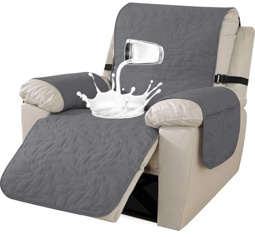 Ystyle Housse Fauteuil Relax Electrique, Housse De Fauteuil 1 Place, Housse pour Canapé Relax Antidérapant, Housse De Fauteuil Relax Inclinable Electrique Imperméable (1 Place, Gris Clair)
