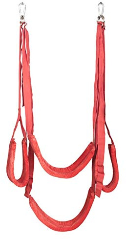 Gioco per coppie, altalena di colore rosso, con ganci