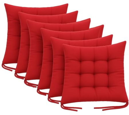 Cushion Chair Pad Cushions - Tie-on Dining Chair Pads - 38x38x5 cm Hypoallergenic Soft Polyester Tie-on Chair Pads, Wide, Stylish and Comfortable