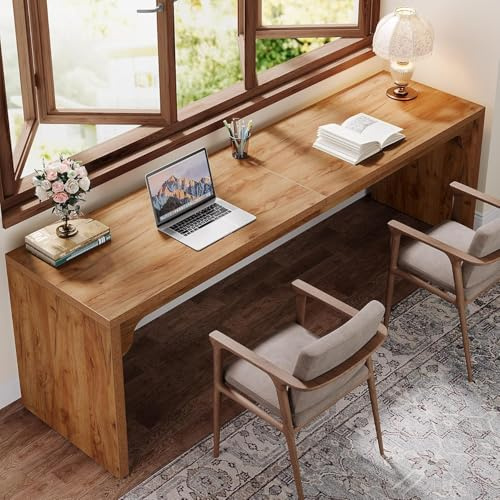Tribesigns Escritorio para Computadora de 180 cm, Grande Escritorio de Ordenador Mesa de Oficina, Escritorio Extra Largo de Madera, Escritorio para Ordenador Portátil, Marrón