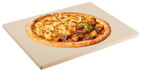 ASelected Pizzastein rechteckig Backstein aus Hitzebeständigem Cordierit 30 x 38 x 1,1 CM Schamotte Brottbackstein für Backofen Grill oder Gasgrill