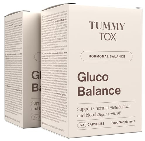 Tummy Tox Gluco Balance – Berberina, Cromo, Pimienta Negra y Morera Blanca – Apetito, Metabolismo, Niveles de Azúcar en la Sangre – 120 Cápsulas Veganas para 60 Días
