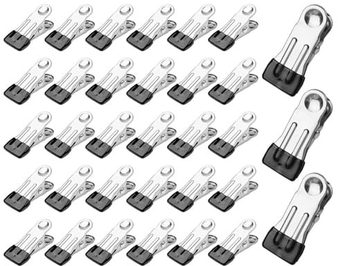 Qutsvosh 60 clips de cubierta de piscina para piscinas de pared de acero, abrazaderas de cubierta de piscina de acero inoxidable, gancho de ropa