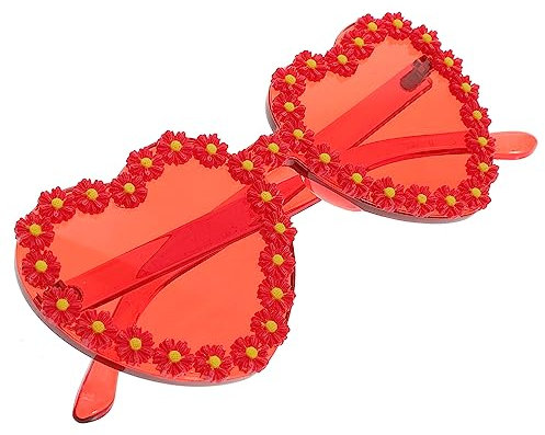 LIFKOME Herz Sonnenbrille Damen Mit Gänseblümchen Trendige Sommerbrillen Passend Zu Verschiedenen Kleidungsstilen