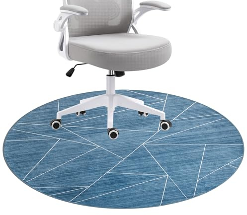 Honorstar Estera protectora para el suelo para suelos duros 100cm Alfombrilla para silla de oficina Alfombrilla protectora del suelo Alfombrilla para silla de oficina Redonda Alfombrilla para el suelo