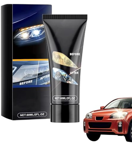 Renovateur Phare Voiture Crème D'entretien pour Phares de Voiture Polish Phare Voiture Nettoyant Phare Voiture Opaque Kit Nettoyage Phare Voiture Restaurateur de Phares Jaunâtres ou Usés (1PCS)