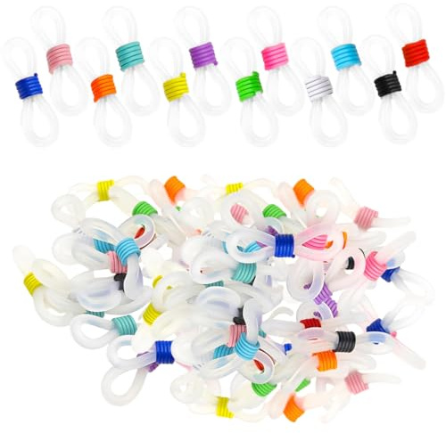 JEYORZY 60pièces Chaîne de Lunettes avec Embouts, d'extrémités de lunettes, Boucles Connecteurs de Couleur, flexibles et adaptées à tous les styles, Retenez vos Lunettes avec Style, Couleurs mélangées