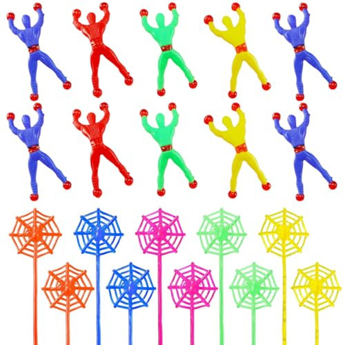 CATZUM 20-teiliges Klebespielzeug-Set, ideal als Partygeschenk, mit klebrigen kleinen Händen und bunten klebrigen Spinnennetzen