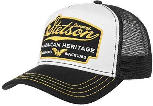 Stetson American Heritage Trucker Cap Herren Snapback mit Netzeinsatz Meshcap Sommer Winter Baseball schwarz One Size