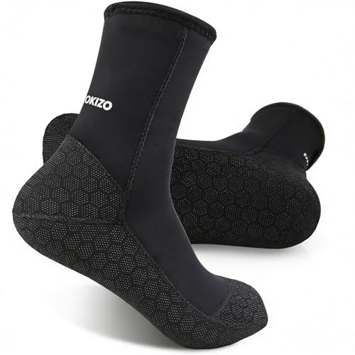 PAWHITS Wetsuit Socks 3mm Neoprene Socks Thermal Anti-slip Diving Socks for Men Women Diving Snorkeling Swimming Surfing Sailing Kayaking L Black