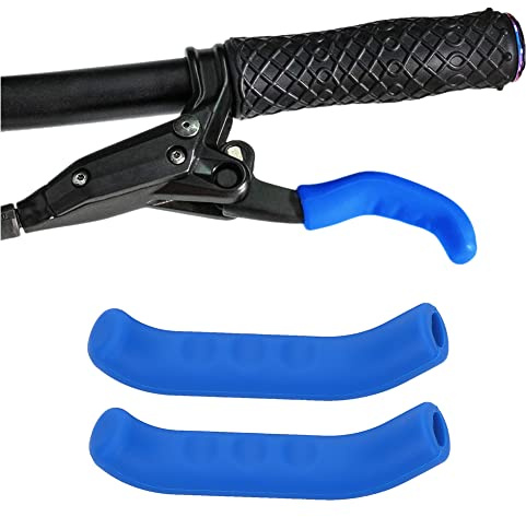 Tapas de palanca de freno, fundas de silicona antideslizantes para frenos, mango enchufes universal para bicicleta de carretera, bicicleta antideslizante impermeable protector de ciclismo (azul)