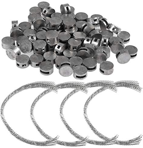 QLOUNI 80Pcs Plombs de Sécurité 10 mm + 80Pcs Fils à Plomber 170 mm pour Tirelire, Kit de Blocage, Joins et Fils de Scellage pour Boîte de Donation